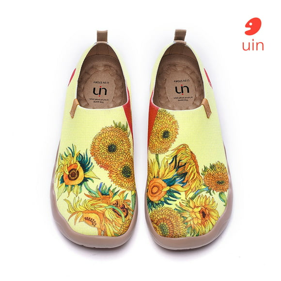 Casual Womens Lightweight Mesh Shoes Sunflower Plant Forever Rose Loafers Running Soft Sole 